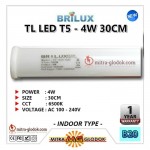 LED Neon Pendek TL T5 Tube AC 220V 4W 30 cm - WHITE | Brilux - Single E
